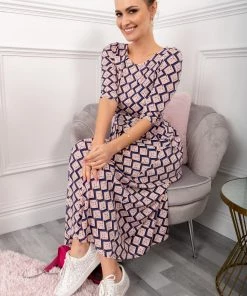 Jolie Moi Pink 3/4th Sleeve Jersey Maxi Dress -Jolie Moi Sales unnamed file 691 scaled