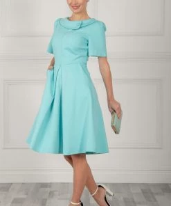 Jolie Moi Blue Valencia Button Collar Dress -Jolie Moi Sales unnamed file 70 scaled