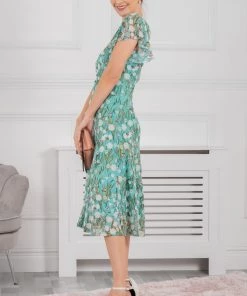 Jolie Moi Colette Green Fit And Flare Mesh Dress -Jolie Moi Sales unnamed file 718 scaled