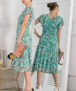 Jolie Moi Colette Green Fit And Flare Mesh Dress -Jolie Moi Sales unnamed file 719 scaled