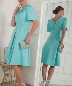Jolie Moi Blue Valencia Button Collar Dress -Jolie Moi Sales unnamed file 72