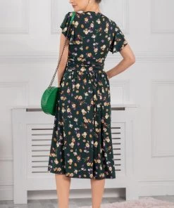 Jolie Moi Green Beverly Tie Neck Midi Dress -Jolie Moi Sales unnamed file 730 scaled