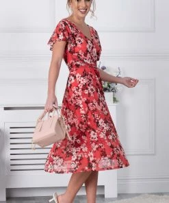 Jolie Moi Bethany Orange Mesh Midi Dress -Jolie Moi Sales unnamed file 738 scaled