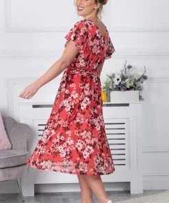 Jolie Moi Bethany Orange Mesh Midi Dress -Jolie Moi Sales unnamed file 739 scaled