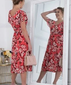 Jolie Moi Bethany Orange Mesh Midi Dress -Jolie Moi Sales unnamed file 741 scaled