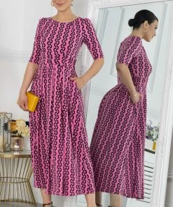 Jolie Moi Cierra 3/4 Sleeve Maxi Dress -Jolie Moi Sales unnamed file 747 scaled