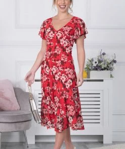 Jolie Moi Colette Red Fit And Flare Mesh Dress -Jolie Moi Sales unnamed file 76 scaled