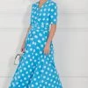 Jolie Moi Blue Odelia Wrap Front Maxi Dress