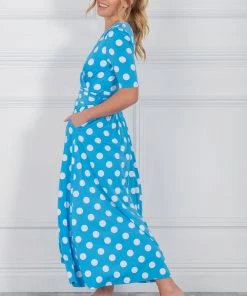 Jolie Moi Blue Odelia Wrap Front Maxi Dress -Jolie Moi Sales unnamed file 773 scaled