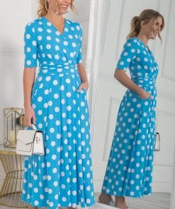 Jolie Moi Blue Odelia Wrap Front Maxi Dress -Jolie Moi Sales unnamed file 774 scaled
