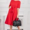 Jolie Moi Gemma Red Belted Midi Dress -Jolie Moi Sales unnamed file 777