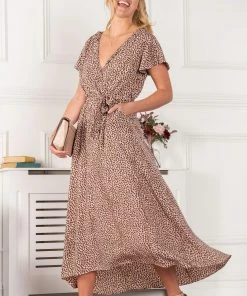 Jolie Moi Pink Selina Wrap Dip Hem Dress -Jolie Moi Sales unnamed file 786 scaled