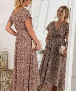 Jolie Moi Pink Selina Wrap Dip Hem Dress -Jolie Moi Sales unnamed file 788 scaled