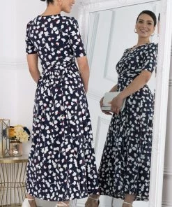 Jolie Moi Acadia Blue Wrap Maxi Dress -Jolie Moi Sales unnamed file 792 scaled