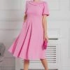 Jolie Moi Debora Pink Button Neck Dress -Jolie Moi Sales unnamed file 803