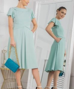 Jolie Moi Jaelyn Green Flare Sleeve Dress -Jolie Moi Sales unnamed file 826 scaled
