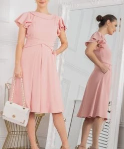 Jolie Moi Jaelyn Pink Flare Sleeve Dress -Jolie Moi Sales unnamed file 837