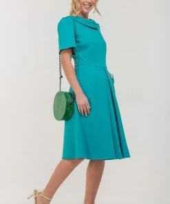 Jolie Moi Green Sophia Button Collar Dress -Jolie Moi Sales unnamed file 841 scaled