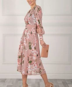 Jolie Moi Jasmine Pink Long Sleeve Mesh Dress -Jolie Moi Sales unnamed file 853 scaled