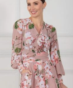 Jolie Moi Jasmine Pink Long Sleeve Mesh Dress -Jolie Moi Sales unnamed file 855 scaled