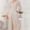 Jolie Moi Allyn Cream Long Sleeved Maxi Dress