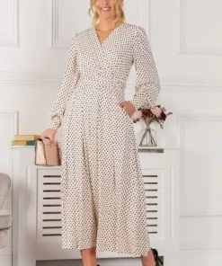 Jolie Moi Allyn Cream Long Sleeved Maxi Dress -Jolie Moi Sales unnamed file 864