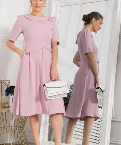 Jolie Moi Pink Darlene Twist Waist Midi Dress -Jolie Moi Sales unnamed file 875 scaled