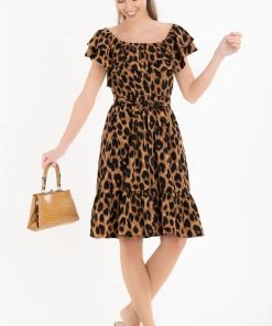 Jolie Moi Brown Ruffle Dress -Jolie Moi Sales unnamed file 890 scaled