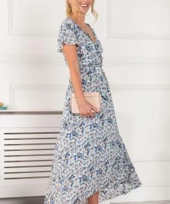 Jolie Moi Blue Selina Wrap Dip Hem Dress -Jolie Moi Sales unnamed file 902 scaled