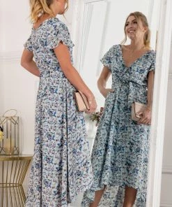 Jolie Moi Blue Selina Wrap Dip Hem Dress -Jolie Moi Sales unnamed file 903 scaled