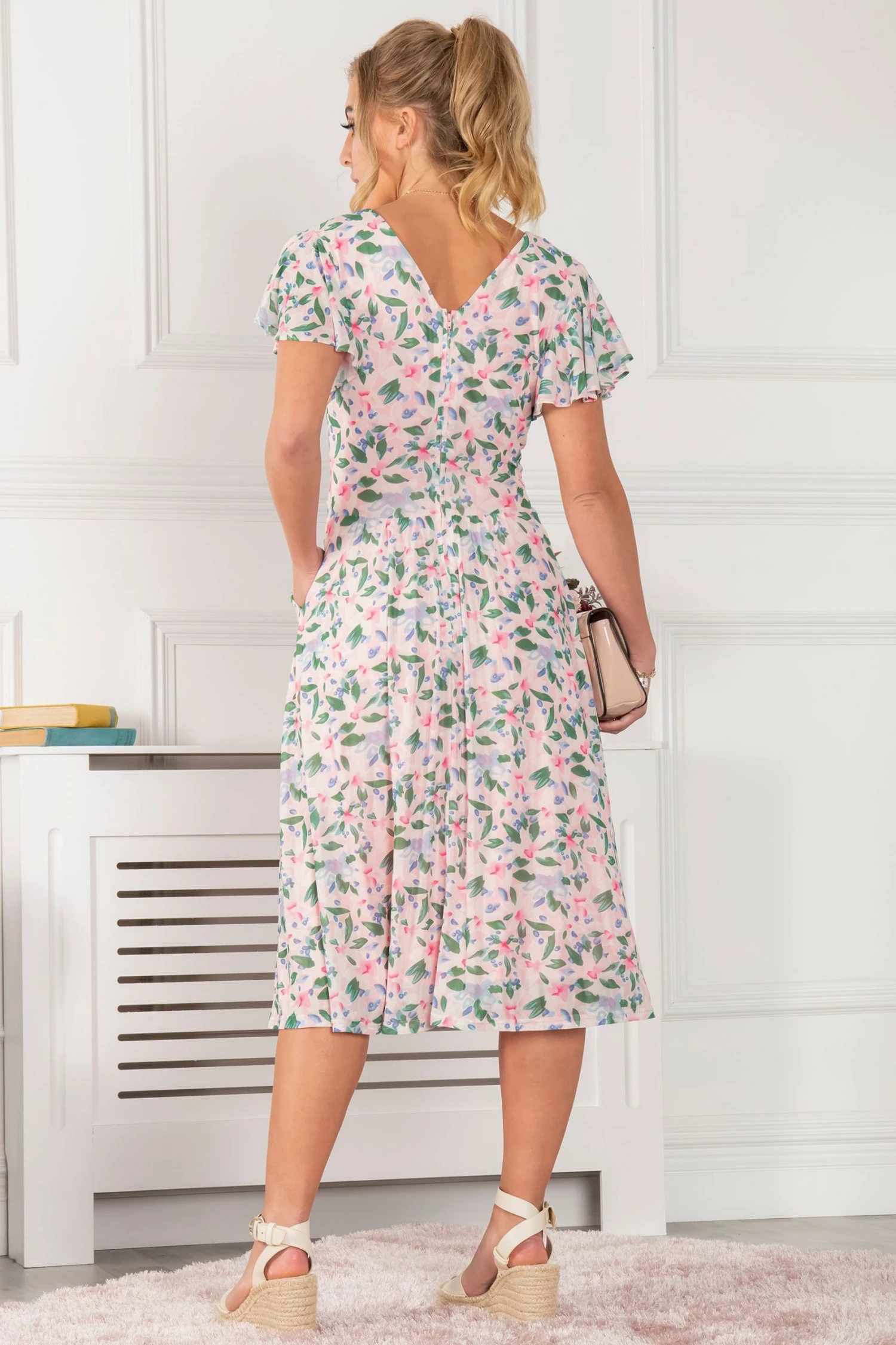 Jolie Moi Pink Kaylynn Wrap Mesh Dress 4 Jolie Moi Pink Kaylynn Wrap Mesh Dress - Image 2