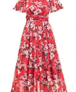 Jolie Moi Red Gianna Print Mesh Maxi Dress -Jolie Moi Sales unnamed file 922 scaled