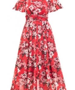 Jolie Moi Red Gianna Print Mesh Maxi Dress -Jolie Moi Sales unnamed file 923