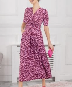 Jolie Moi Red Molly Jersey Maxi Dress