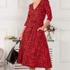 Jolie Moi Red Delylah V-Neck Midi Dress -Jolie Moi Sales unnamed file 94