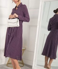 Jolie Moi Purple Shea Viscose Shirt Midi Dress -Jolie Moi Sales unnamed file 940 scaled