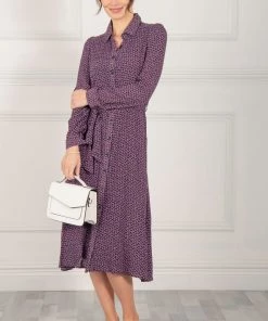 Jolie Moi Purple Shea Viscose Shirt Midi Dress -Jolie Moi Sales unnamed file 941 scaled
