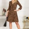 Jolie Moi Natural Leopard Ruffle Cuff Jersey Dress -Jolie Moi Sales unnamed file 944