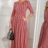 Jolie Moi Pink Cierra 3/4 Sleeve Maxi Dress -Jolie Moi Sales unnamed file 950