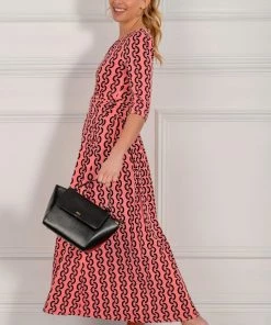 Jolie Moi Pink Cierra 3/4 Sleeve Maxi Dress -Jolie Moi Sales unnamed file 953 scaled