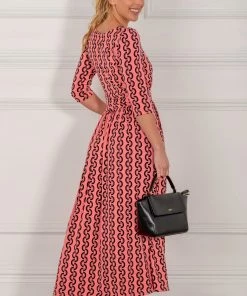Jolie Moi Pink Cierra 3/4 Sleeve Maxi Dress -Jolie Moi Sales unnamed file 954 scaled