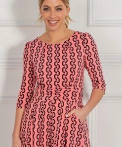 Jolie Moi Pink Cierra 3/4 Sleeve Maxi Dress -Jolie Moi Sales unnamed file 955 scaled