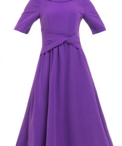 Jolie Moi Purple Beckie Fold Over Neck Dress -Jolie Moi Sales unnamed file 962 scaled