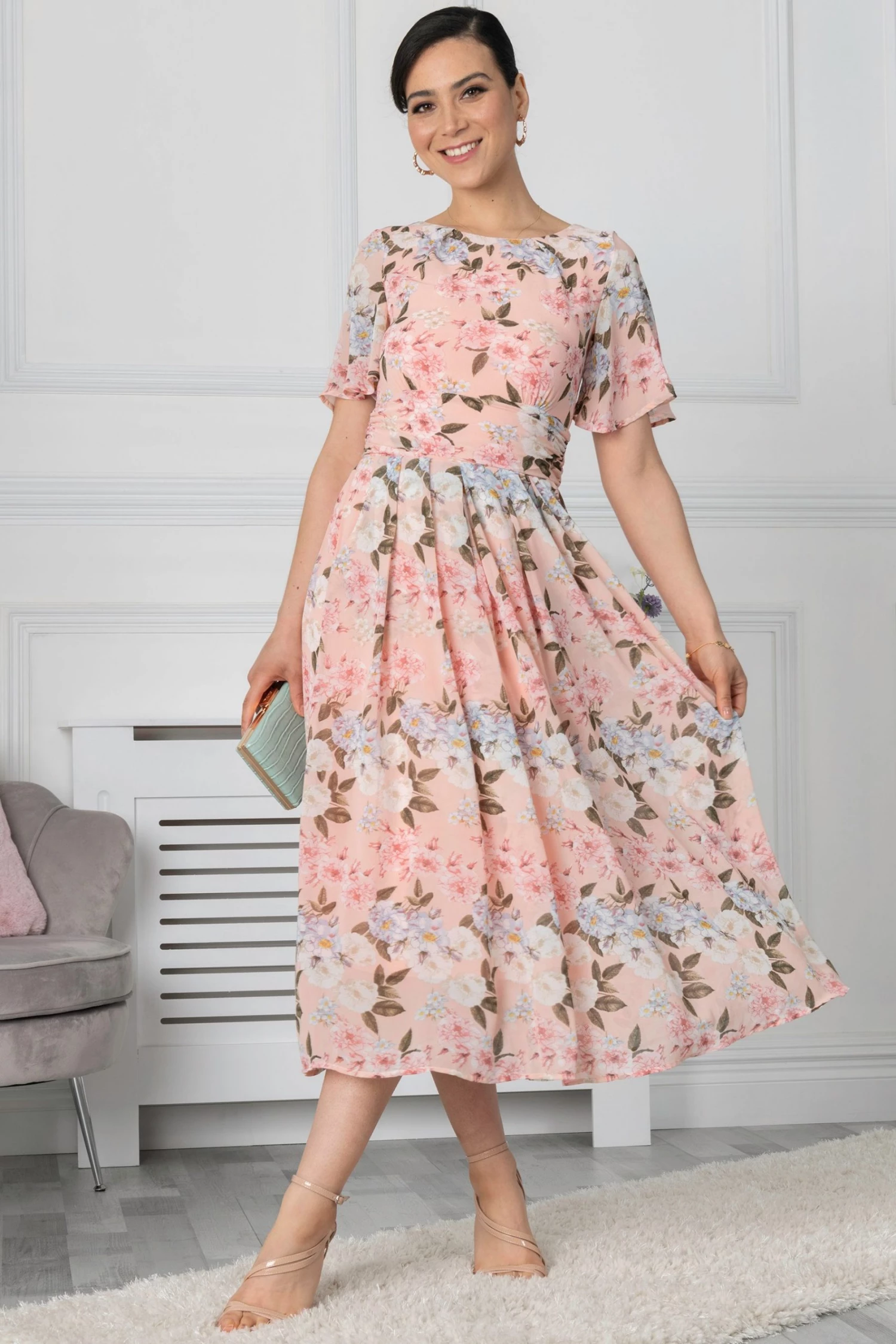 Jolie Moi Pink Mabilie Chiffon Maxi Dress 3 Jolie Moi Pink Mabilie Chiffon Maxi Dress