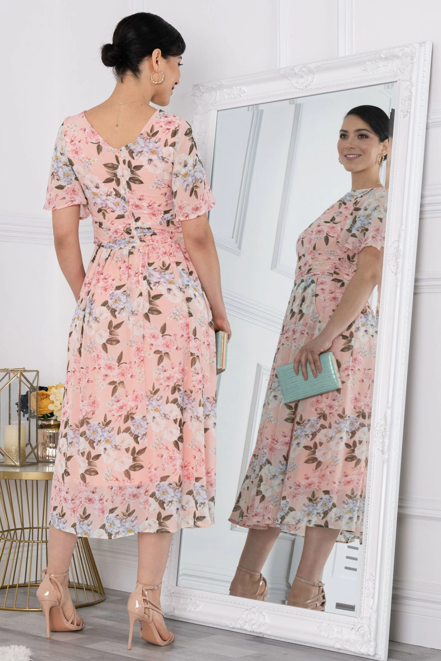 Jolie Moi Pink Mabilie Chiffon Maxi Dress 5 Jolie Moi Pink Mabilie Chiffon Maxi Dress - Image 3