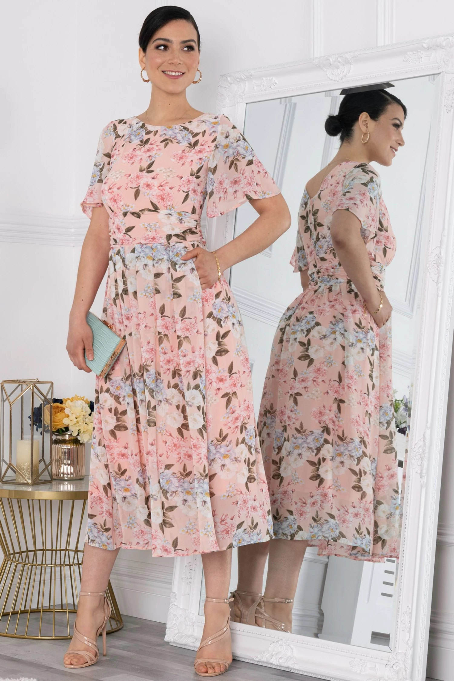 Jolie Moi Pink Mabilie Chiffon Maxi Dress 6 Jolie Moi Pink Mabilie Chiffon Maxi Dress - Image 4