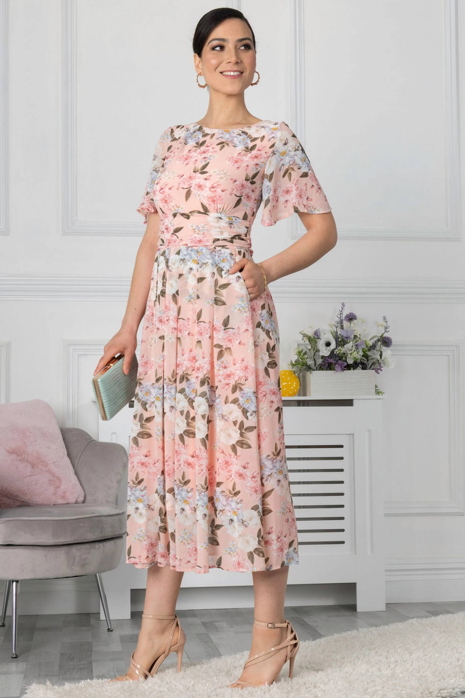 Jolie Moi Pink Mabilie Chiffon Maxi Dress 8 Jolie Moi Pink Mabilie Chiffon Maxi Dress - Image 6