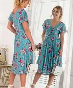 Jolie Moi Green Kiley Wrap Front Mesh Dress -Jolie Moi Sales unnamed file 980 scaled