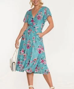 Jolie Moi Green Kiley Wrap Front Mesh Dress -Jolie Moi Sales unnamed file 981 scaled