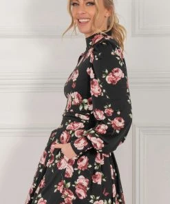 Jolie Moi Kathryn Black Long Sleeve Midi Dress -Jolie Moi Sales unnamed file 994 scaled